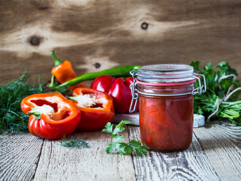 Pickled Red Bell Peppers